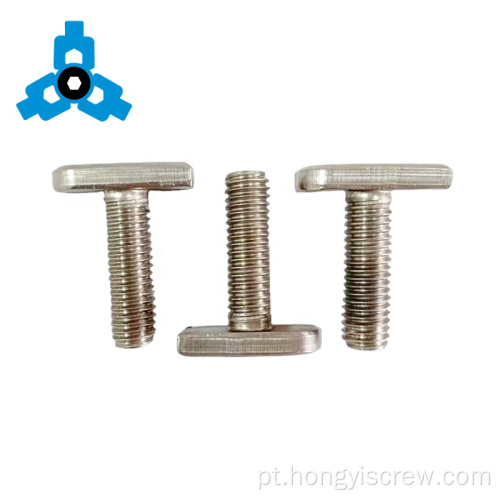 Squaret Slot Track Hammer Head T-Bolt Aço inoxidável